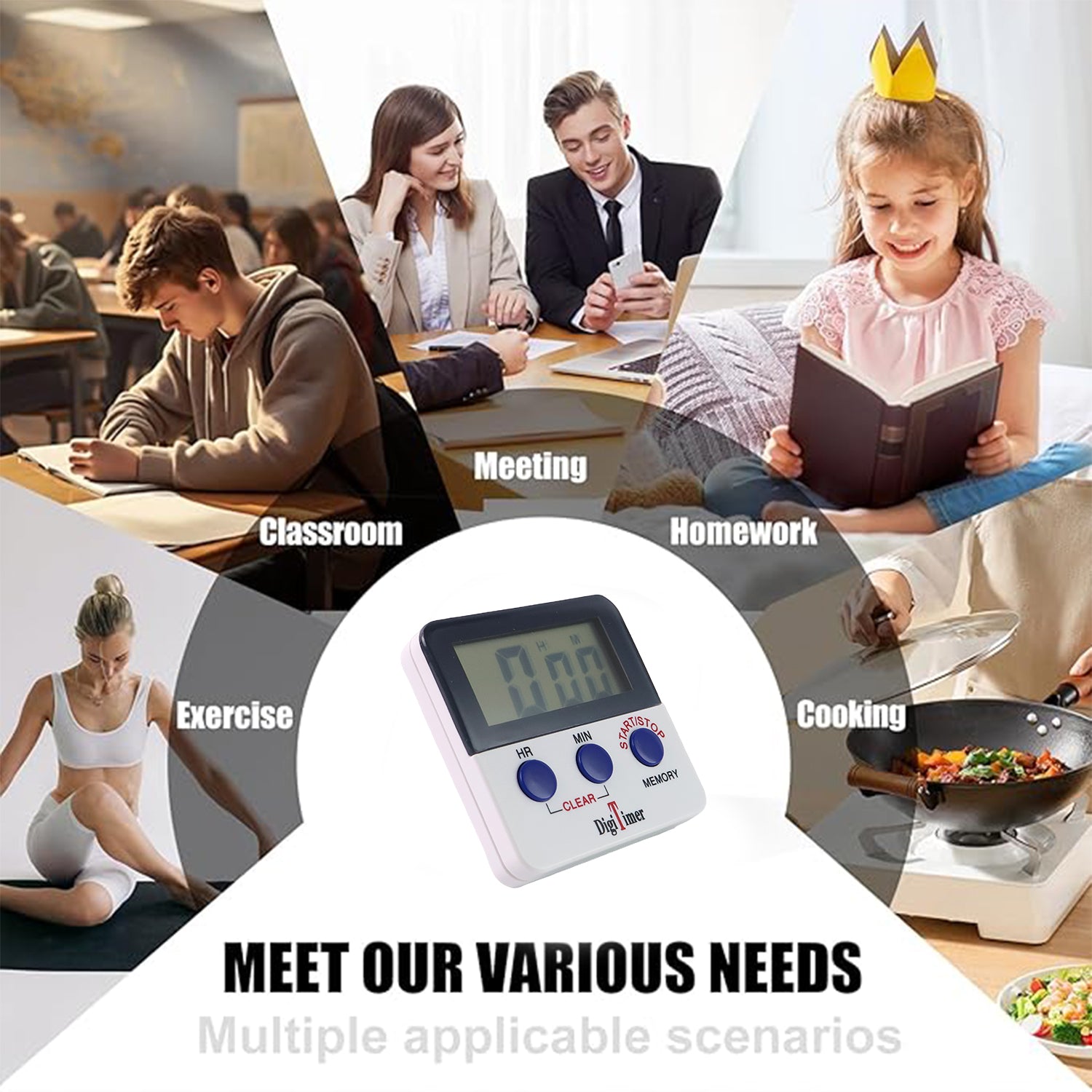 Digital Kitchen Timer with Alarm | Stop Watch Timer for Kitchen | Kitchen Timer with Magnetic Stand |Timer Clock for Study Digital Kitchen Timer with Alarm | Stop Watch Timer for Kitchen | Kitchen Timer with Magnetic Stand |Timer Clock for Study